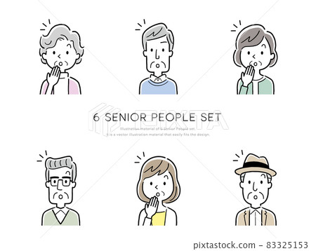 Vector illustration material: senior person, icon set 83325153