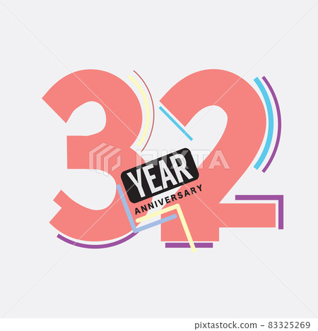 32th Years Anniversary Logo Birthday Celebration Abstract Design Vector Illustration. 83325269