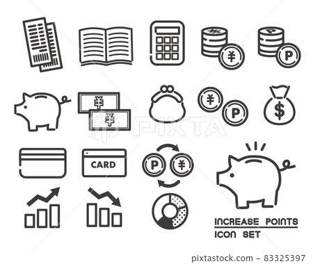 矢量插圖素材/圖標/經濟/與儲蓄和家庭預算相關的業務，例如家庭賬簿和存錢罐 83325397