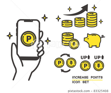 Vector illustration material / poi activity / icon / coin of point activity and savings box of smartphone and pig 83325408