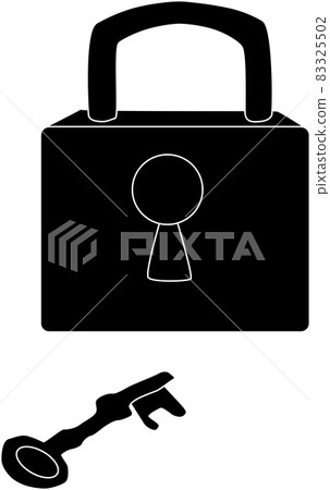 Padlock silhouette material - Stock Illustration [83325502] - PIXTA