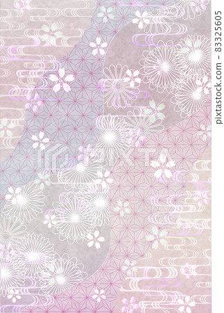 Cherry blossom New Year's card Japanese pattern background Cherry blossom New Year's card Japanese pattern background 83325605