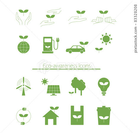 Environmentally friendly illustration icon set 83328208