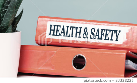 Health and safety labor protection. Folder with documents or instructions Health and safety labor protection. Folder with documents or instructions 83328225