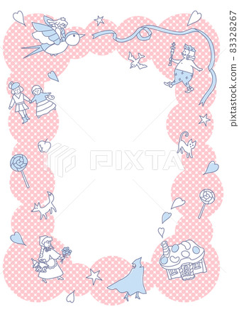 兒童活動，童話人物，粉紅色點框，垂直 83328267