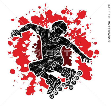 Roller blade Player Extreme Sport Cartoon Graphic Vector Roller blade Player Extreme Sport Cartoon Graphic Vector 83328391