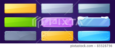 Game ui buttons for app interface, cartoon plaques 83328736