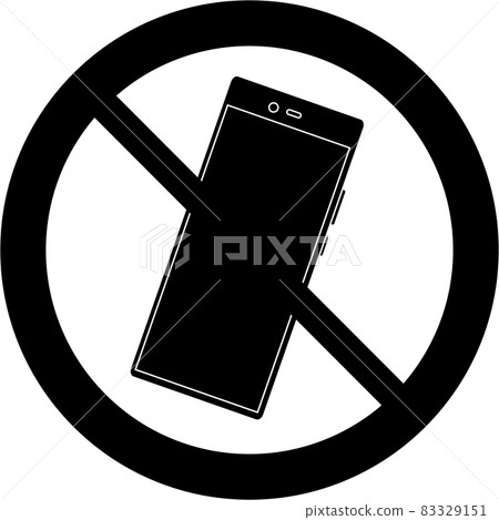 Forbidden smartphone silhouette Forbidden smartphone silhouette 83329151