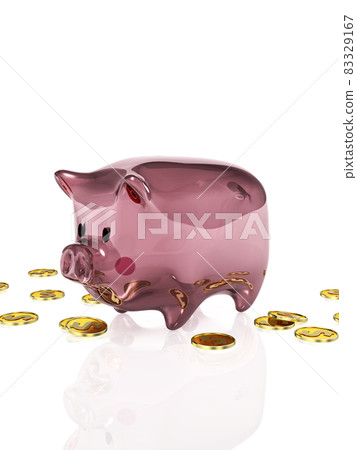 Empty transparent piggy bank dollar vertical Empty transparent piggy bank dollar vertical 83329167