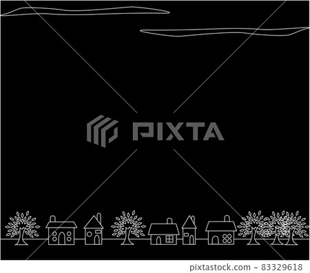 Silhouette of the cityscape at night 83329618