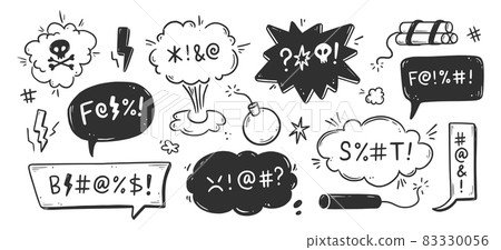Swear word speech bubble set Swear word speech bubble set 83330056