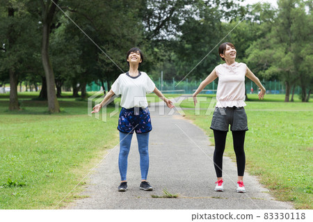 Cute woman enjoying running Cute woman enjoying running 83330118