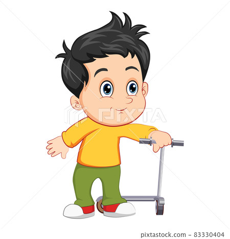 happy cute little kid boy standing and clap the hand 83330404