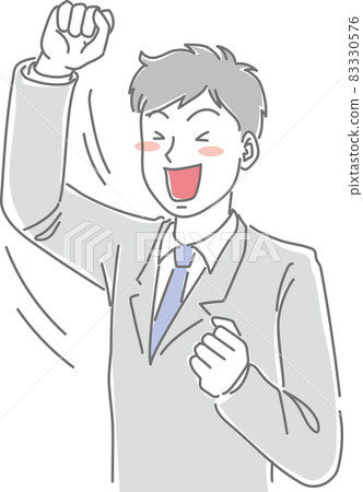Male high school student who plays guts pose Male high school student who plays guts pose 83330576
