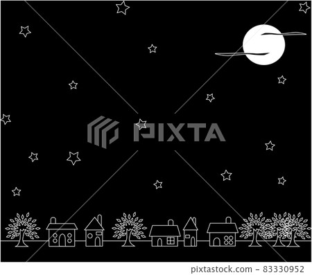 Image of the night view of the moon "Silhouette" Image of the night view of the moon "Silhouette" 83330952