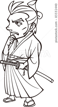 德川幕府末期的武士【3頭，黑白】 83331440