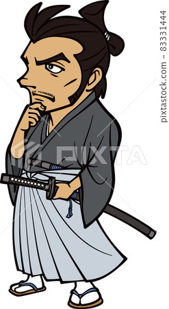 A samurai at the end of the Tokugawa shogunate... - Stock Illustration ...