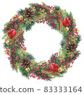 Beautiful Christmas wreath illustration 83333164