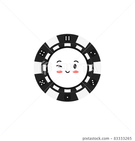 Casino poker chip emoticon winks isolated on white background. . 83333265