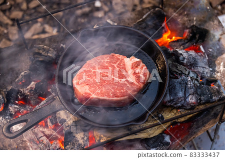 Steak Barbecue party outdoors 83333437