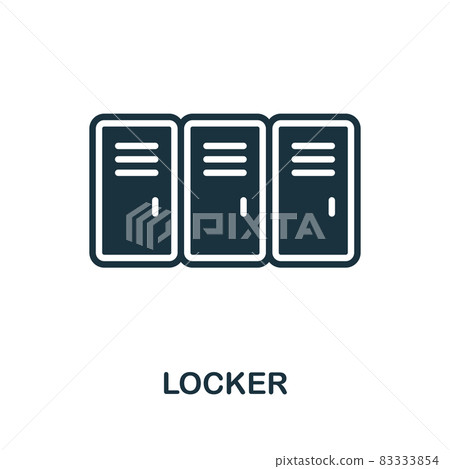 Locker icon. Monochrome sign from gym collection. Creative Locker icon illustration for web design, infographics and more 83333854