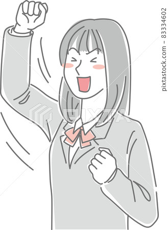 Girls high school students playing guts pose Girls high school students playing guts pose 83334602