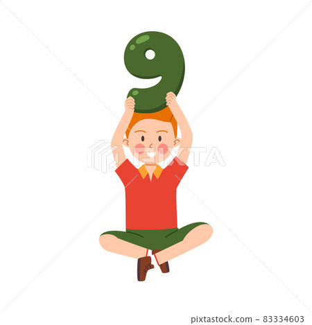 Preschooler learning numbers and mathematics, flat vector illustration isolated. Preschooler learning numbers and mathematics, flat vector illustration isolated. 83334603