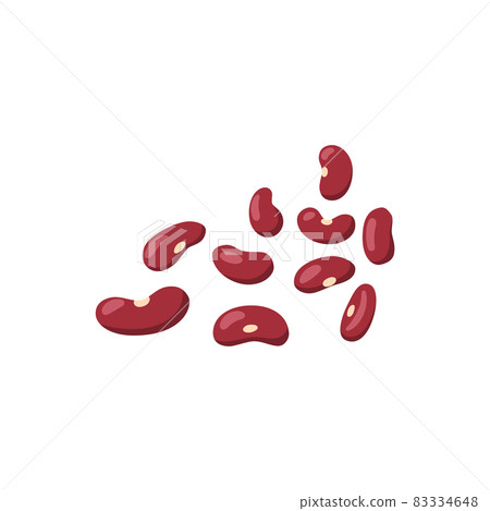 Scattering of red kidney beans grains or seeds flat vector illustration isolated. 83334648