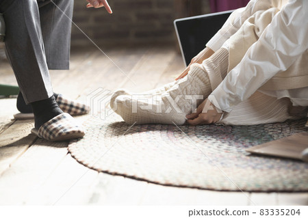 A woman wearing socks 83335204