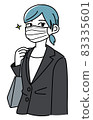 Woman wearing a suit with a mask 83335601