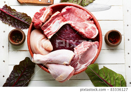 Various uncooked meat Various uncooked meat 83336127