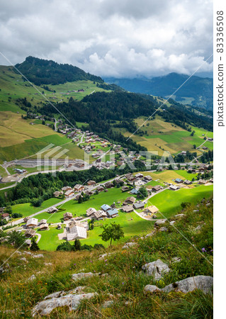 Mountain landscape and Chinaillon village, The Grand-Bornand, France 83336508
