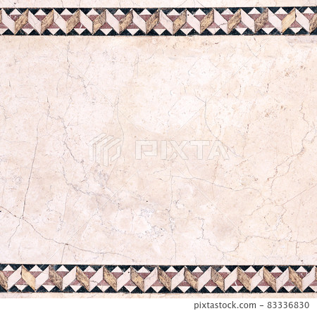 Vertical or horizontal background with ancient decorative mosaic on marble Vertical or horizontal background with ancient decorative mosaic on marble 83336830