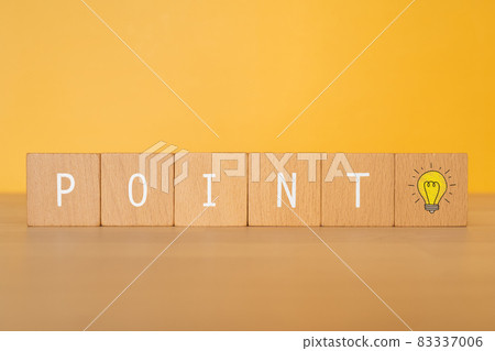 Building blocks with "POINT" and the light bulb mark Building blocks with "POINT" and the light bulb mark 83337006
