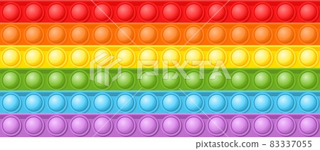 Bubble seamless pattern. Rainbow pop it fidget toy, simple antistress background. Colorful bubbles popping, trendy game recent vector texture 83337055