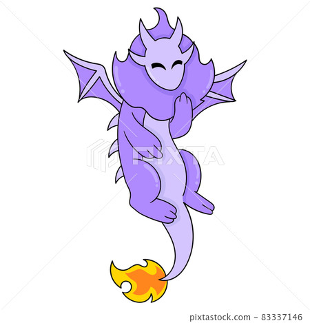 Fire tailed flying monster is laughing, doodle icon image kawaii Fire tailed flying monster is laughing, doodle icon image kawaii 83337146