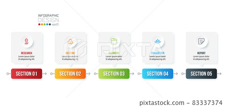 Business infographic  template with step or option design. 83337374