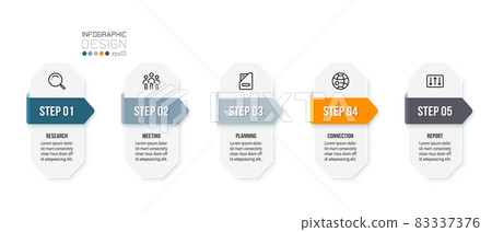 Business infographic  template with step or option design. 83337376