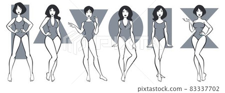 Women body shape, figure types and forms vector 83337702