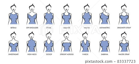 Woman trendy clothes, fashionable tops styles 83337723