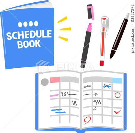 Written schedule book and pen Written schedule book and pen 83337878