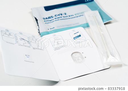 Close up Coronavirus(Covid-19) or SARS-CoV-2 Antigen Rapid Test kits for Self testing of Lepu Medical Technology Close up Coronavirus(Covid-19) or SARS-CoV-2 Antigen Rapid Test kits for Self testing of Lepu Medical Technology 83337918