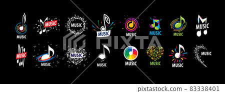A set of vector logos with musical notes A set of vector logos with musical notes 83338401