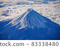 Mt. Fuji with snow overlooking from the sky 83338480