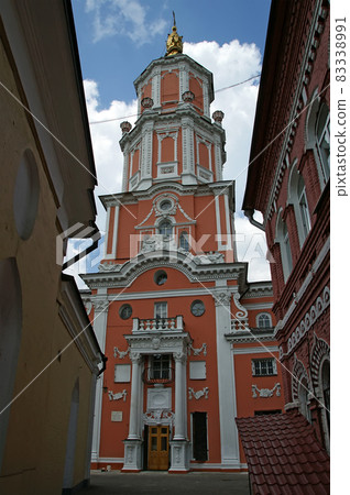 Menshikov Tower, the Church of Archangel Gabriel (1707) is a Baroque Russian Orthodox Church in Basmanny District of Moscow, within the Boulevard Ring. Moscow, Russia Menshikov Tower, the Church of Archangel Gabriel (1707) is a Baroque Russian Orthodox Church in Basmanny District of Moscow, within the Boulevard Ring. Moscow, Russia 83338991