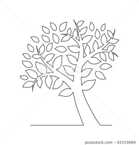 Tree. One line drawing. Vector tree in line style Tree. One line drawing. Vector tree in line style 83339069