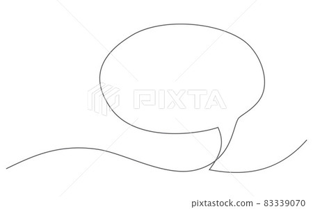 Speech bubble. One line drawing. Vector speech bubble in line style Speech bubble. One line drawing. Vector speech bubble in line style 83339070