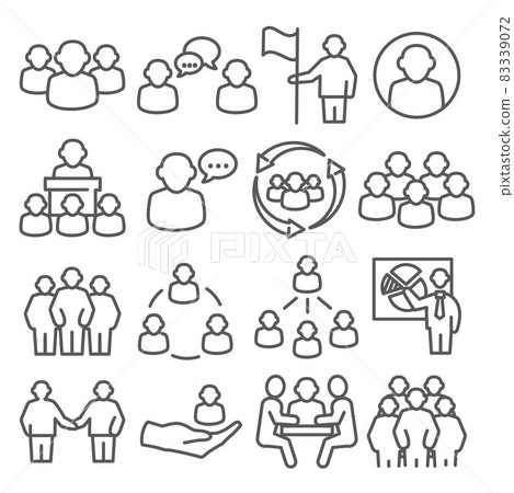 People line icons set on white background People line icons set on white background 83339072