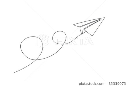 Paper plane. One line drawing. Vector paper plane in line style Paper plane. One line drawing. Vector paper plane in line style 83339073