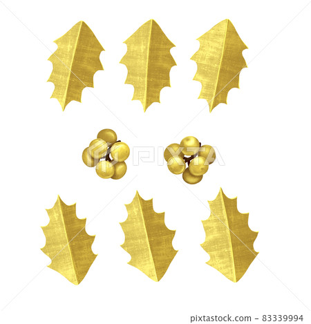 Gorgeous golden holly parts without line drawing Gorgeous golden holly parts without line drawing 83339994